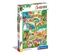 Clementomi - 21603 - Supercolor Puzzle for children - Zoo - 2 x 60 Pieces Puzzle