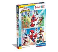Clementoni 21625 Supercolor Puzzle 2x60 Piezas, Marvel Spidey and His Amazing Friends, 2 Puzzles Infantiles De 60 Piezas Cada Uno A Partir De 4 Años