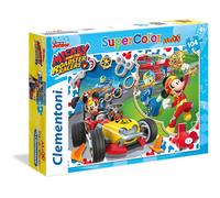 Clementoni-23709 Puzzle 104 Piezas Maxi Mickey and The Roadster Racer, Multicolo