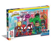 Clementoni 24249 Supercolor Puzzle 24 Maxi Piezas, Marvel Spidey and His Amazing Friends, Puzzle Infantil Piezas Grandes A Partir De 3 Años