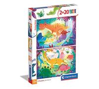 Clementoni - 24755 - Supercolor Puzzle for children-Dinosaur-2 x 20 Pieces