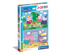 Clementoni 24778, Peppa Pig Supercolor Puzzle for Children - 2 x 20 Pieces, Ages
