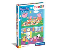 Clementoni 24793 Supercolor Peppa Pig-2 X 60-Piece Jigsaw Puzz (Importación USA)