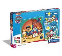 Clementoni 25291 Supercolor Puzzles 3x48 Piezas, Patrulla Canina, 3 Puzzles Infantiles De 48 Piezas Cada Uno A Partir De 5 Años