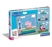 Clementoni 25293 Supercolor Puzzle 3x48 Piezas, Peppa Pig, 3 Puzzles Infantiles De 48 Piezas Cada Uno A Partir De 5 Años