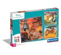 Clementoni 25299 Supercolor Puzzle 3x48 Piezas, Disney Classics, 3 Puzzles Infantiles De 48 Piezas Cada Uno A Partir De 5 Años