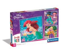 Clementoni 25304 Supercolor Puzzle 3x48 Piezas, Disney Princesas, 3 Puzzles Infantiles De 48 Piezas Cada Uno A Partir De 5 Años