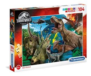 Clementoni - 27196 - Rompecabezas Supercolor - Jurassic World - 104 Piezas Rompecabezas para niños a Partir de 6 años