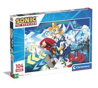 Clementoni 27267 Supercolor Puzzle 104 Piezas, Sonic, Puzzle Infantil A Partir De 6 Años