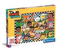 Clementoni 29066 Supercolor Puzzle 180 Piezas, Emojii Town, Pu (Importación USA)