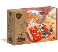 Clementoni - 3 Rompecabezas 48 Piezas, Cars, Materiales reciclados (25254.1)