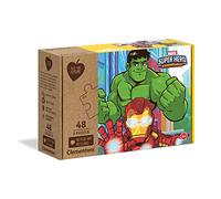 Clementoni - 3 Rompecabezas 48 Piezas, Marvel Superheroes, Materiales reciclados (25257.2)