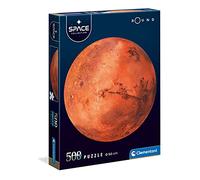 Clementoni - Puzzle NASA adulto redondo 500 piezas, Round Space Colección - Marte - Puzzle del espacio (35107)