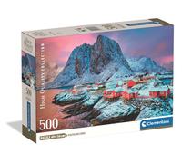 Clementoni - Puzzle Adulto 500 Piezas Collection Hamnoy Village Compact Box, 35587