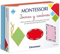 Clementoni-55293 - Montessori - Formas y Cordones - Juego Educativo Montessori a Partir de 3 años