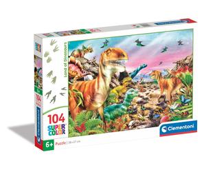 Clementoni- Animales Land of Dinosaurs-Supercolor Puzzle Infan (Importación USA)