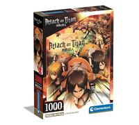 Clementoni Attack On Titans - 1000 Piezas - Puzzle, póster Incluido, Rompecabezas de Anime, Manga, diversión para Adultos, Fabricado en Italia, 39923, Multicolor