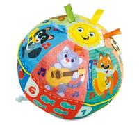 Clementoni Baby Baby - Pelota de música y Canta, Juego electrónico para niños a Partir de 6 Meses, con Sonidos y Dulces melodías, de Suave Tela, estimula Las Manos, Tacto y motricidad, Idioma