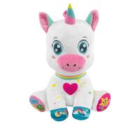 Clementoni Baby Chispa Unicornio Canta y Brilla, Peluche interactivo parlante, juego musical para niños a partir de 6 meses, Centro de actividades para el desarrollo sensorial y cognitivo, idioma