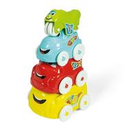 Clementoni - Baby - Coches Apilables 4 en 1 para Bebés (10-36 Meses) - Juego Educativo de Construcción y Encaje - Estimula la Coordinación, la Motricidad y la Creatividad, 17111