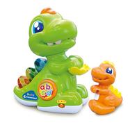 Clementoni Baby Dino-Dinosaurio Cachorro, Centro de Actividades, Juego electrónico Interactivo 10 Meses, Educativo enseña primeras Letras, estimula Primeros Pasos, en Italiano, 17953, Multicolor