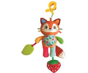Clementoni Baby Easy-Peasy Soft Fox, Peluche Sensorial de Zorrito para Carrito y Cuna, Juguete Colgante para Bebé con Mordedor y Sonajero, Regalo Desde 0 Meses - 17623