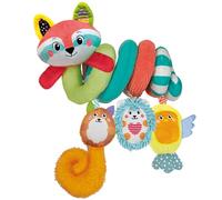 Clementoni Suave Happy Animals-Mapache Blandito De Peluche Espiral y 3 Colgantes, Recièn Nacidos Estimulaciòn Multisensoriàl, Percepción Tactil, Juguete Bebé 0-36 Meses, 17909, Multicolor