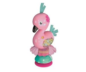 Clementoni Baby Fancy Flamingo, sonajero interactivo flamenco con melodías, para niños a partir de 3 meses, sonajero con bolas, efectos sonoros y ventosa para el momento de comer, estimula los