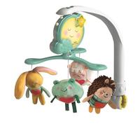 Clementoni Baby Goodnight Cot Mobile, Carrusel Musical de Cuna para Bebé con Luz de Noche, Móvil Giratorio con Música Clásica, Sonidos Blancos y 4 Peluches Colgantes, Desde 0 Meses - 17561