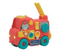Clementoni Baby - Montessori - Camión de Bomberos Interactivo - Luces, Sonidos y Detalles de Madera, 18+ Meses, 30x15 cm, 17551