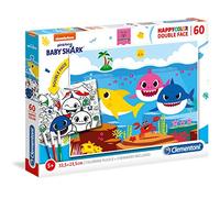 Clementoni - Baby Shark - Puzzle Doble Cara de 60 Piezas (26093)