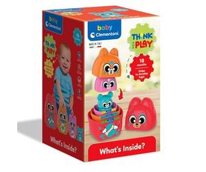 Clementoni Baby Think and Play Matrioska - Juego apilable para niños a Partir de 18 Meses, 4 Personajes Animales encastrables, Desarrollo lógica y Manual, Fabricado en Italia 17606