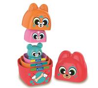 Clementoni Baby Think & Play What's Inside?, Juguete Lógico Apilable y Ocultable para Bebés, Cubos de Actividades con Animales de 3 Niveles de Dificultad, Regalo a Partir de 18 Meses - 17606
