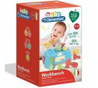 Clementoni - Banco de trabajo infantil con encajes y construcciones