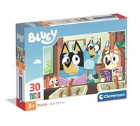 Clementoni - Bluey - Puzzle Infantil Super Color, 30 Piezas, Rompecabezas para niños de 3+ años, imágenes, Desarrollo de lógica y manualidad, Fabricado en Italia, 33,5 x 23,5 cm, 20594
