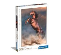 Clementoni- Caballo Collection Wild Red Stallion-Puzzle De 500 Piezas, Rompecabezas Adultos, Entretenimento, 35521, Multicolor