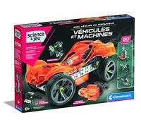 Clementoni - Caja de construcción Infantil de 8 años, vehículos y máquinas - 250 Piezas, 50 construcciones de dificultad Variable, Juegos educativos para niños, Fabricado en Italia