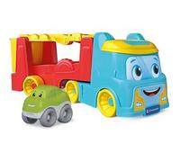 Clementoni - 17892 - Tumbling Car Transporter - Children's Truck Made of Recycled Plastic, Transport Trolley and Track for Car, with Car Included, Toy for Toddlers 18-16 Months, Made in Italy