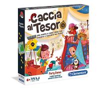 Clementoni - Caza del Tesoro, Juego de Mesa, Juego de Fiesta para niños de 6+ años y Toda la Familia, 2-12 Jugadores, más de 80 Pistas y acertijos, Made in Italy, Idioma Italiano, 16153