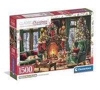 Clementoni - Christmas Collection Puzzle Have a Cozy Christmas - Rompecabezas Adulto de 1500 Piezas con Ilustración Navideña de Licencia Artística Cozy Christmas, Colección de Navidad - 31757