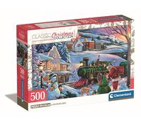 Clementoni Christmas Train - Puzzle 500 Piezas, Puzzle Adulto, Caja Compacta, Fabricado en Italia - 35566
