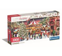 Clementoni Christmas Village, Puzzle Panorama de 1000 Piezas para Adultos y Niños de 14 Años, Caja Compacta, Juego de Habilidad para Toda La Familia, Fabricado en Italia - 39928
