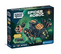 Clementoni Ciencia y juego de robotics - Spider Attack, Robot de construcción para niños a partir de 8 años, habilidades lógicas y tecnológicas, movimiento realista y ojos LED, STEM y robótica, idioma