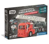 Clementoni - Ciencia y Juego, Laboratorio de Mecánica: Camión de Bomberos, Set de Construcción Stem, +170 Componentes, Edad 8+, Fabricado en Italia, 55671