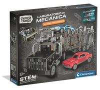 Clementoni - Ciencia y Juego, Laboratorio de Mecánica: Camión Portacoches, Kit de Construcción Stem Multimodelo, Más de 240 Componentes, Edad 8+, Fabricado en Italia, 55674