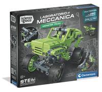 Clementoni Ciencia y Juego Laboratorio de Mecánica - Monster Truck, Juego de construcción 2 en 1 Niños 8+ Años, Stem Ingeniería Automocional, Made in Italy, Idioma Italiano, 19472