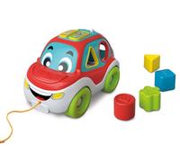Clementoni - Coches de Colores 3 en 1 - Juego de Entrenar, Centro de Actividades educativas parlantes e inserción de Formas, máquina remolcable, niños a Partir de 9 Meses, Italiano, 17774