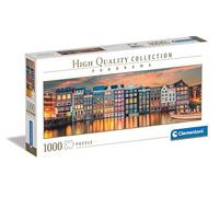 Clementoni Collection Bright Amsterdam-Puzzle De 1000 Piezas Panorama, Rompecabezas Adultos, Entretenimento, 39838, Multicolor, pezzi, 98 x 33 cm