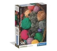 Clementoni Collection - Fluffy Kitten, Puzzle 500 Piezas para Adultos, Imagen de Gatito en Alta Definición, Materiales Sostenibles, 49 x 36 cm, 3511