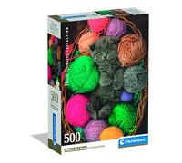 Clementoni Collection - Fluffy Kitten, Puzzle 500 Piezas para Adultos, Imagen de Gatito en Alta Definición, Materiales Sostenibles, 49 x 36 cm, 3511